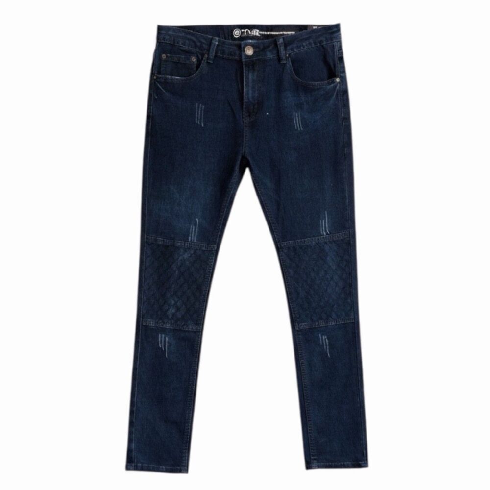 Tailored Recreation Mens Distressed Jeans Embroidered Tapered Leg NWT 32 30